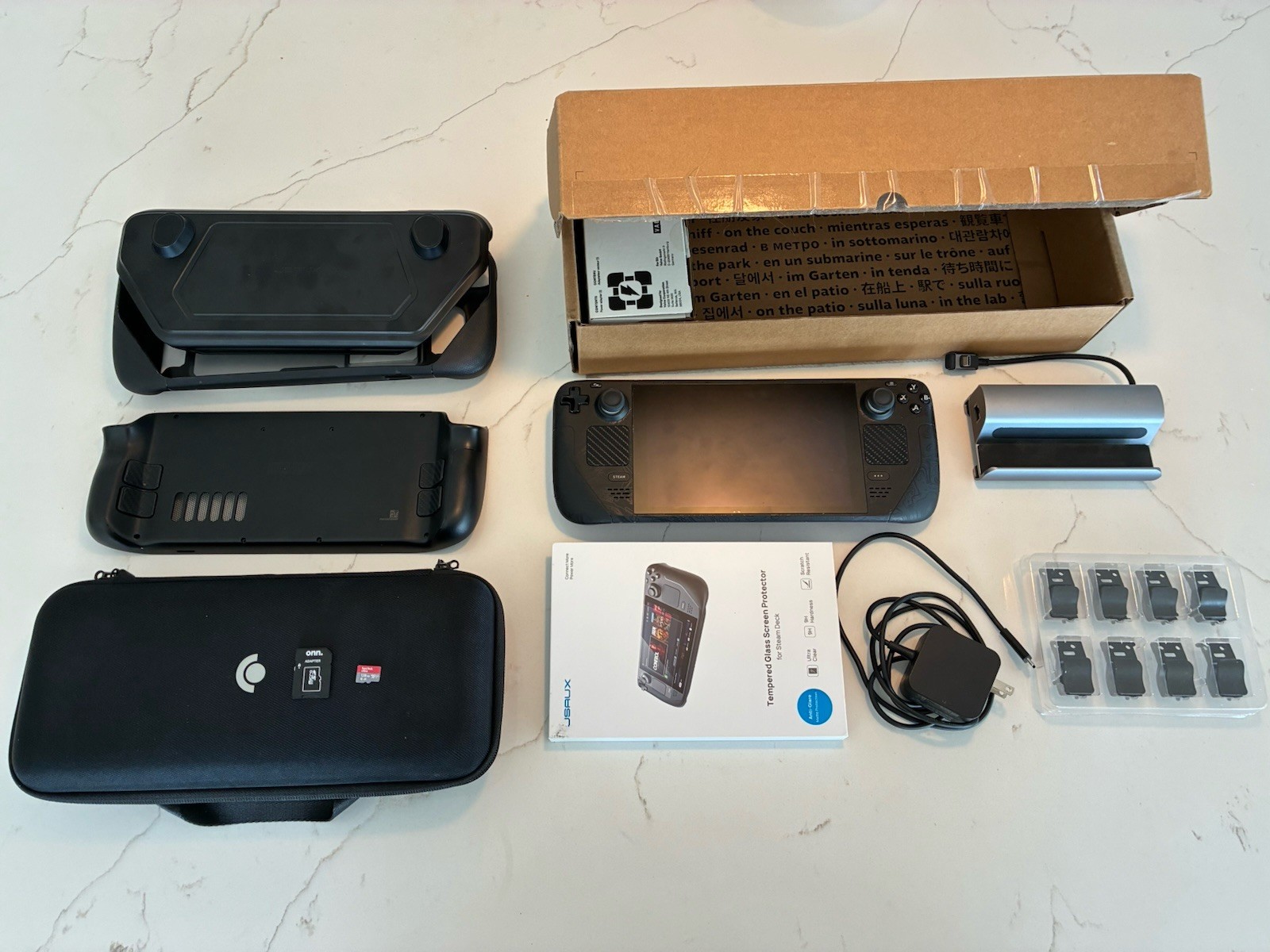 Steam Deck LCD+Matte Screen+Original Case+Original Charger+128 GB Micro SD+More