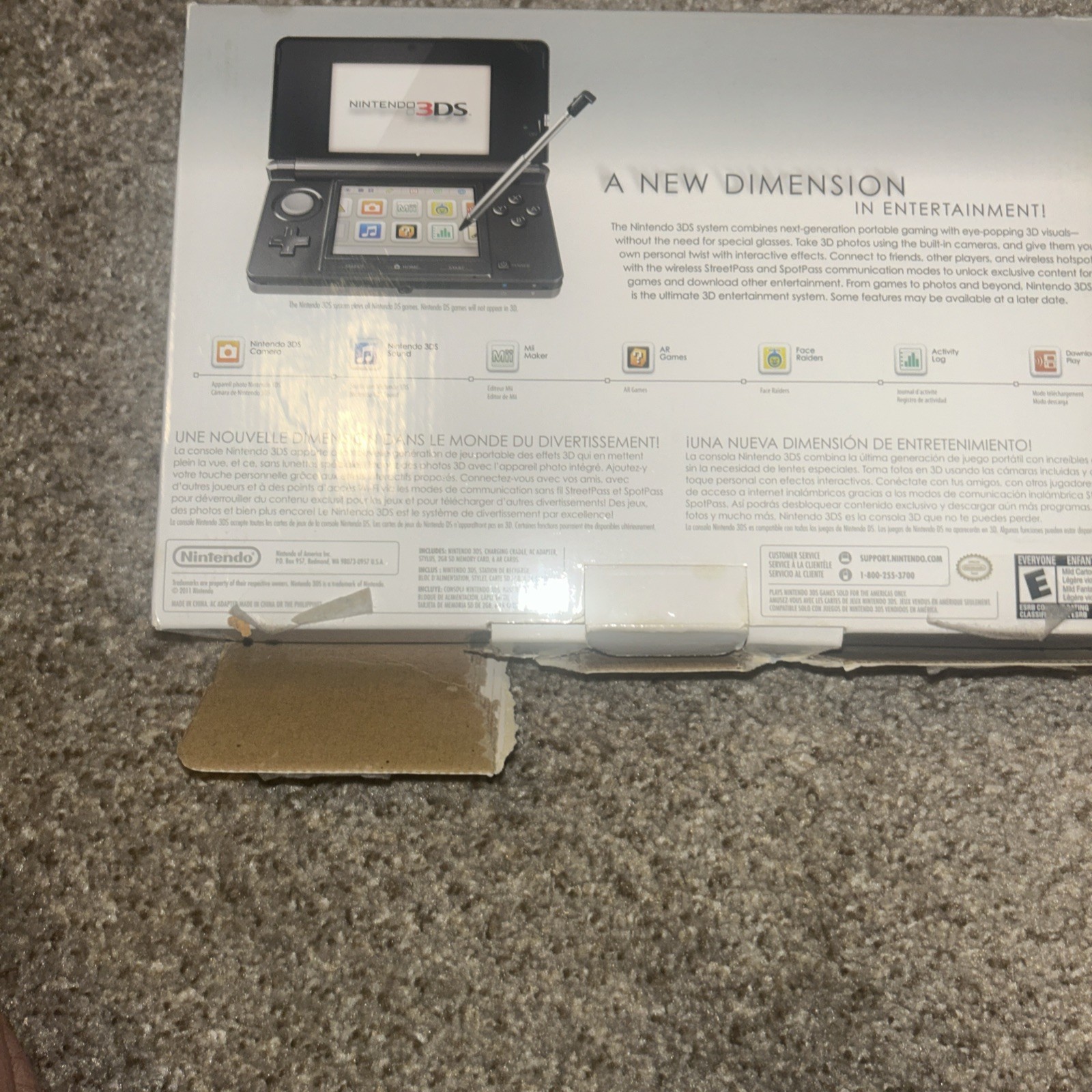 Nintendo 3DS 2GB box only – Cosmo Black box and inserts only