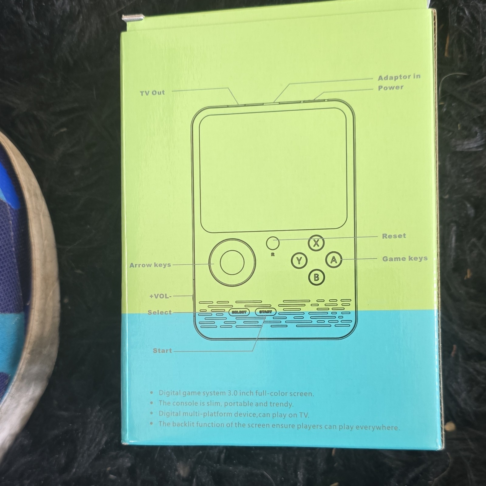 Gamebox G5 Game Player Handheld System Green/Blue Backlit Screen TV Out