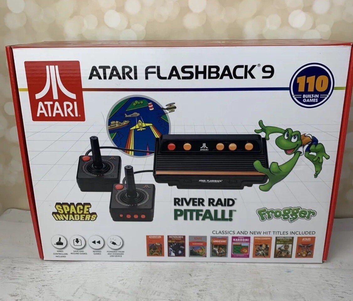 Atari Flashback 9 HDMI Retro Console Built-in Games 110 W 2 Controllers AtGames