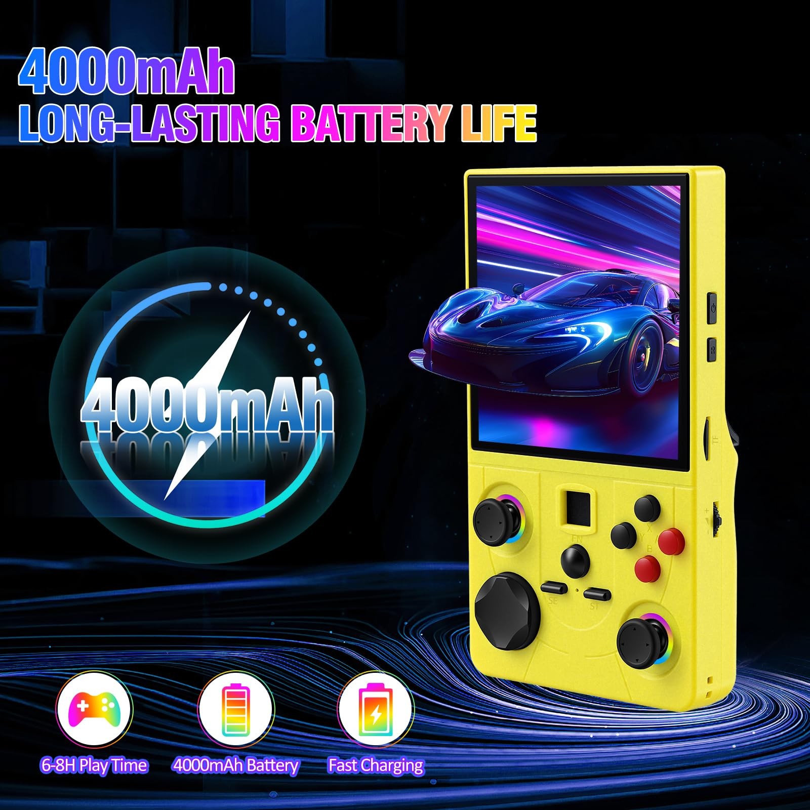DC40V Retro Handheld Game Console – 4.0 Inch Retro Gaming Console with Preloa…
