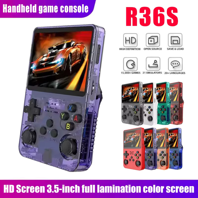 R36S Retro Handheld Video Game Console Linux System 3.5 Inch IPS Screen