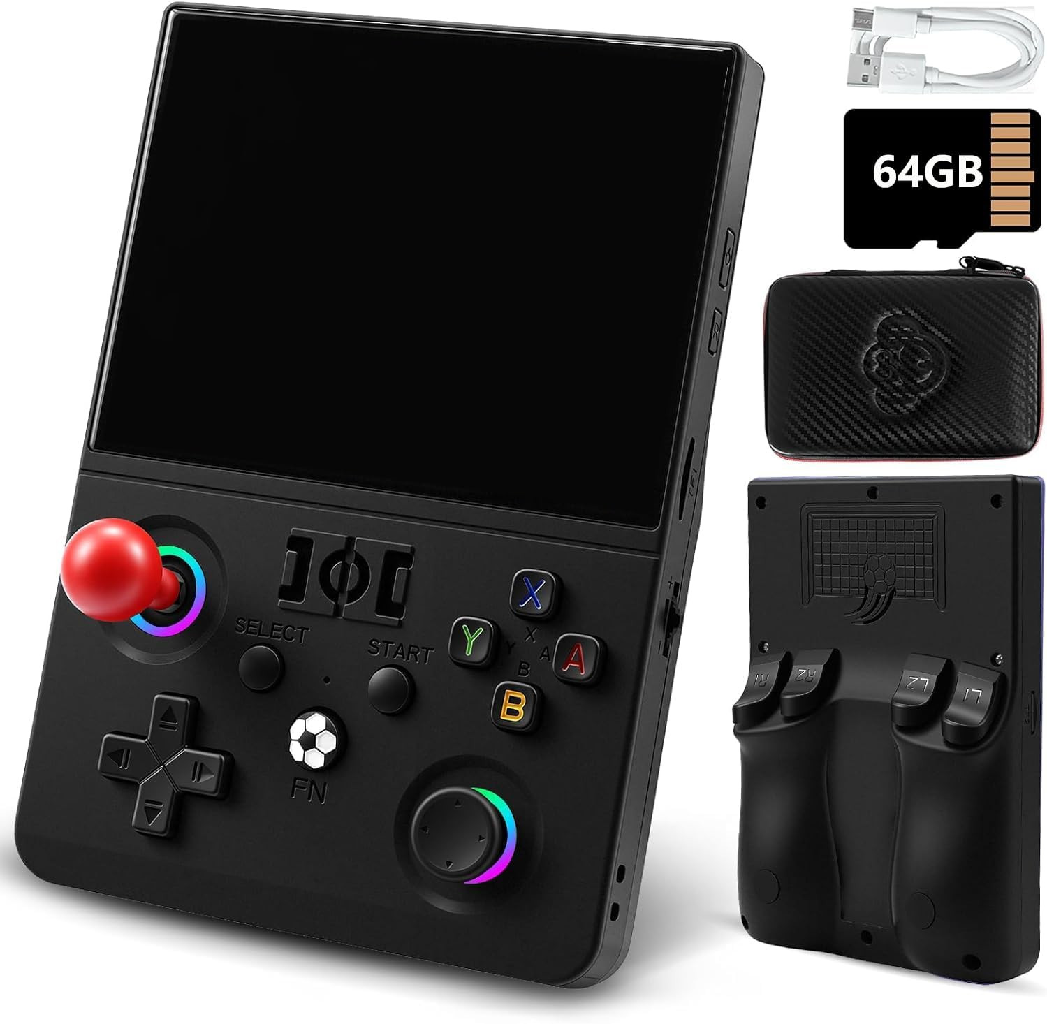 R36MAX2 Retro Game Console 4.5 Inch IPS 4K Screen Portable Open Source Linux Sys