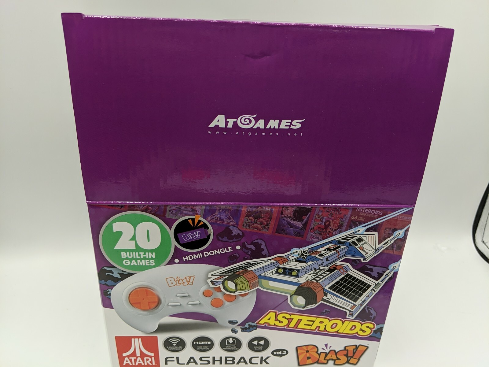 Atari Flashback Blast Asteroids 20 built-in games HDMI dongle wireless controllr