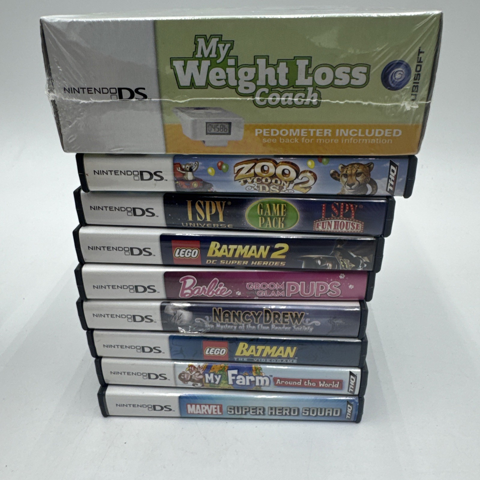 Nintendo DS Lite Handheld Game Console USG-001 Pink With Games 13 Kids Lot