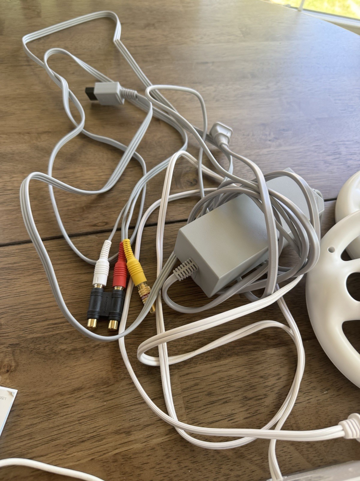 Nintendo Wii Bundle Console 2 Remotes 2 Nunchuks Charger Wheels No Sensor
