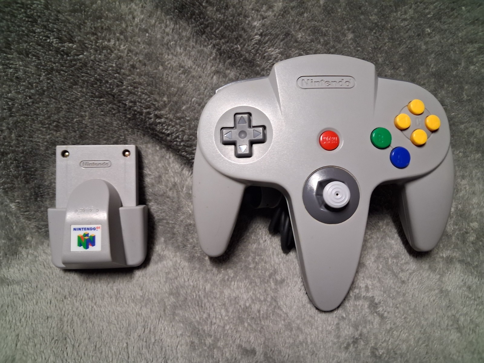 Nintendo 64 NUS-001 INCLUDES Rumble Pak OEM Cables CONTROLLER N64 Tested