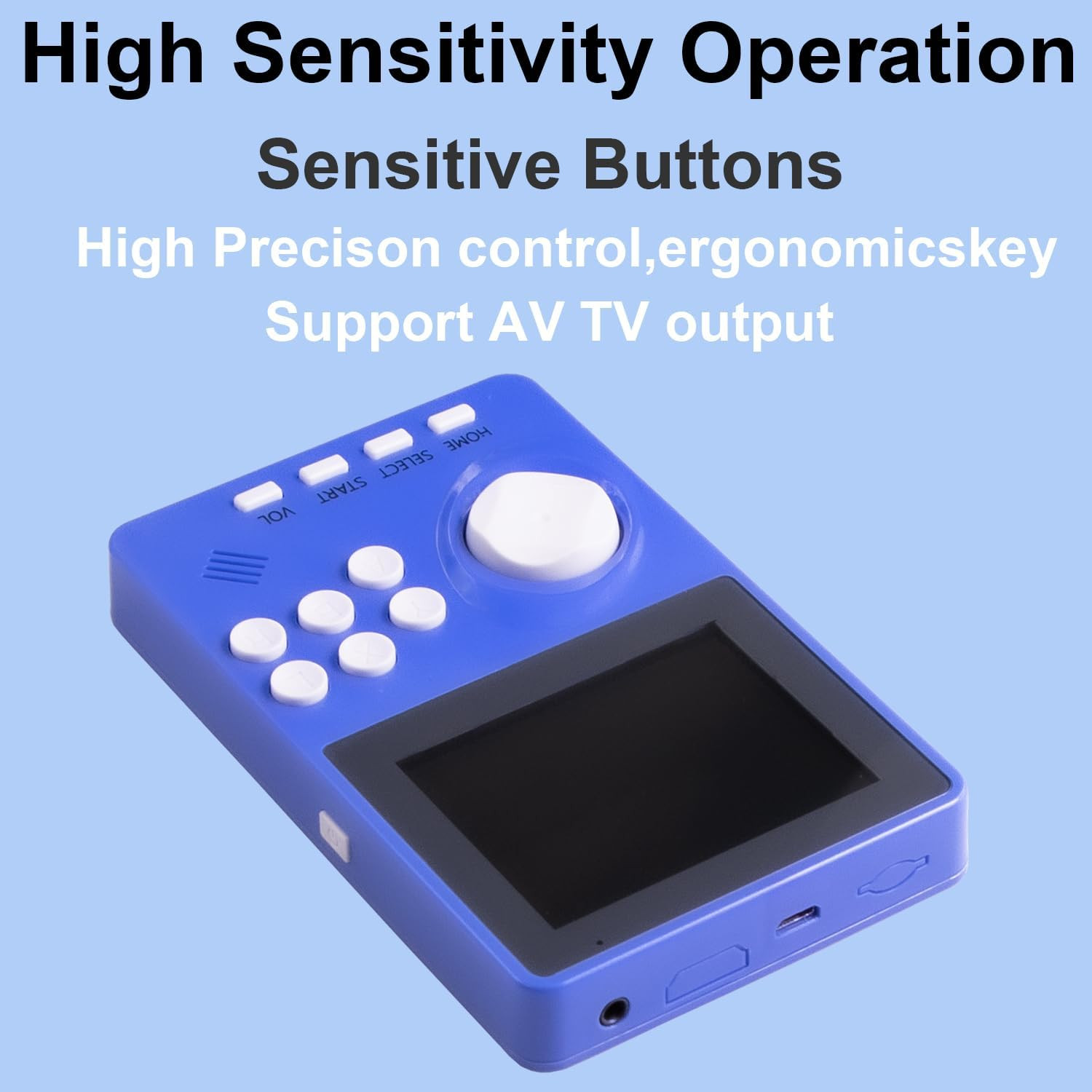 16-Bit Handheld Game Console with 100 Preloaded Games – Dark Blue