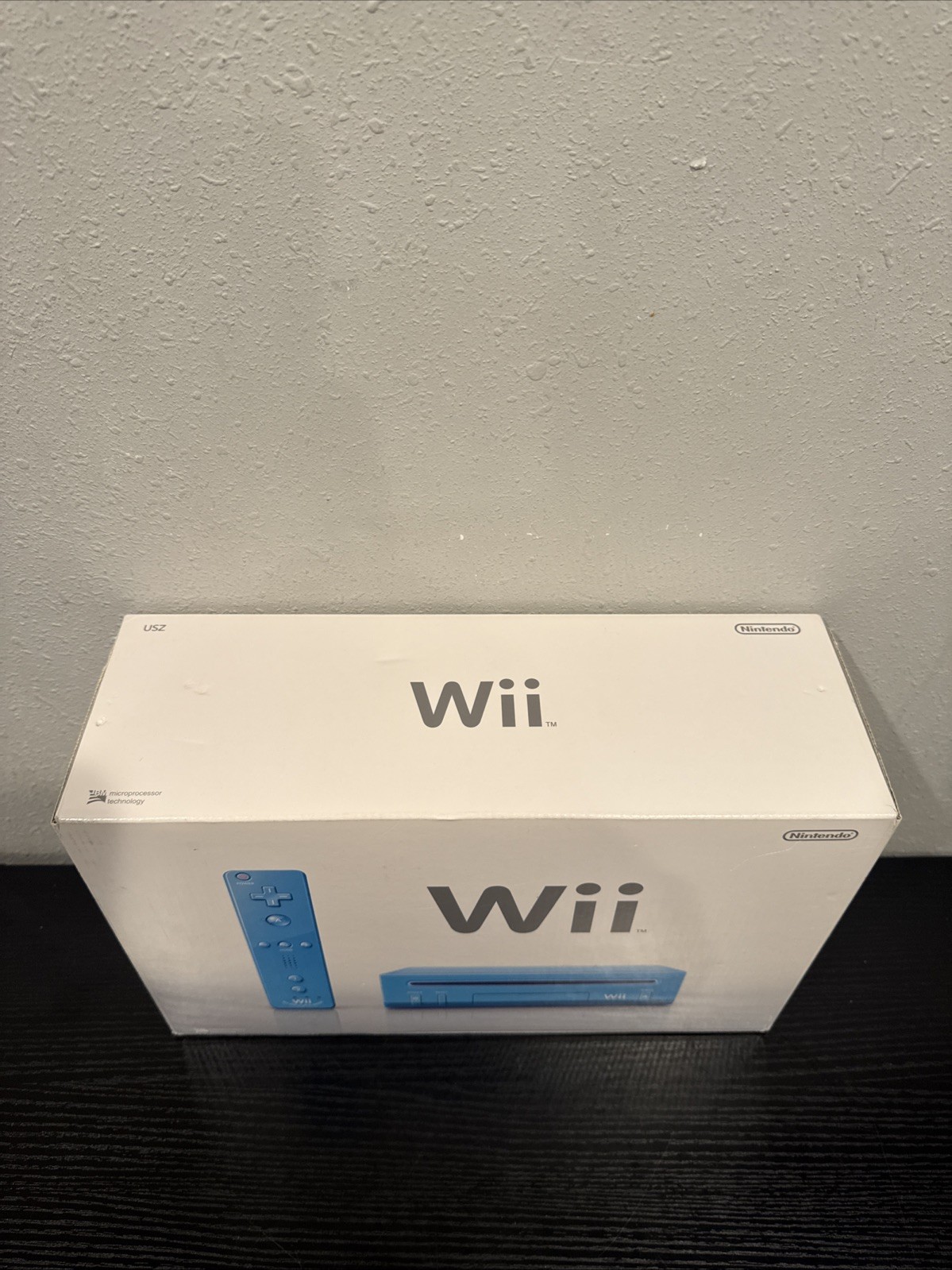 Blue Limited Edition Nintendo Wii CONSOLE & Box Cables Controllers,+Wii Sports