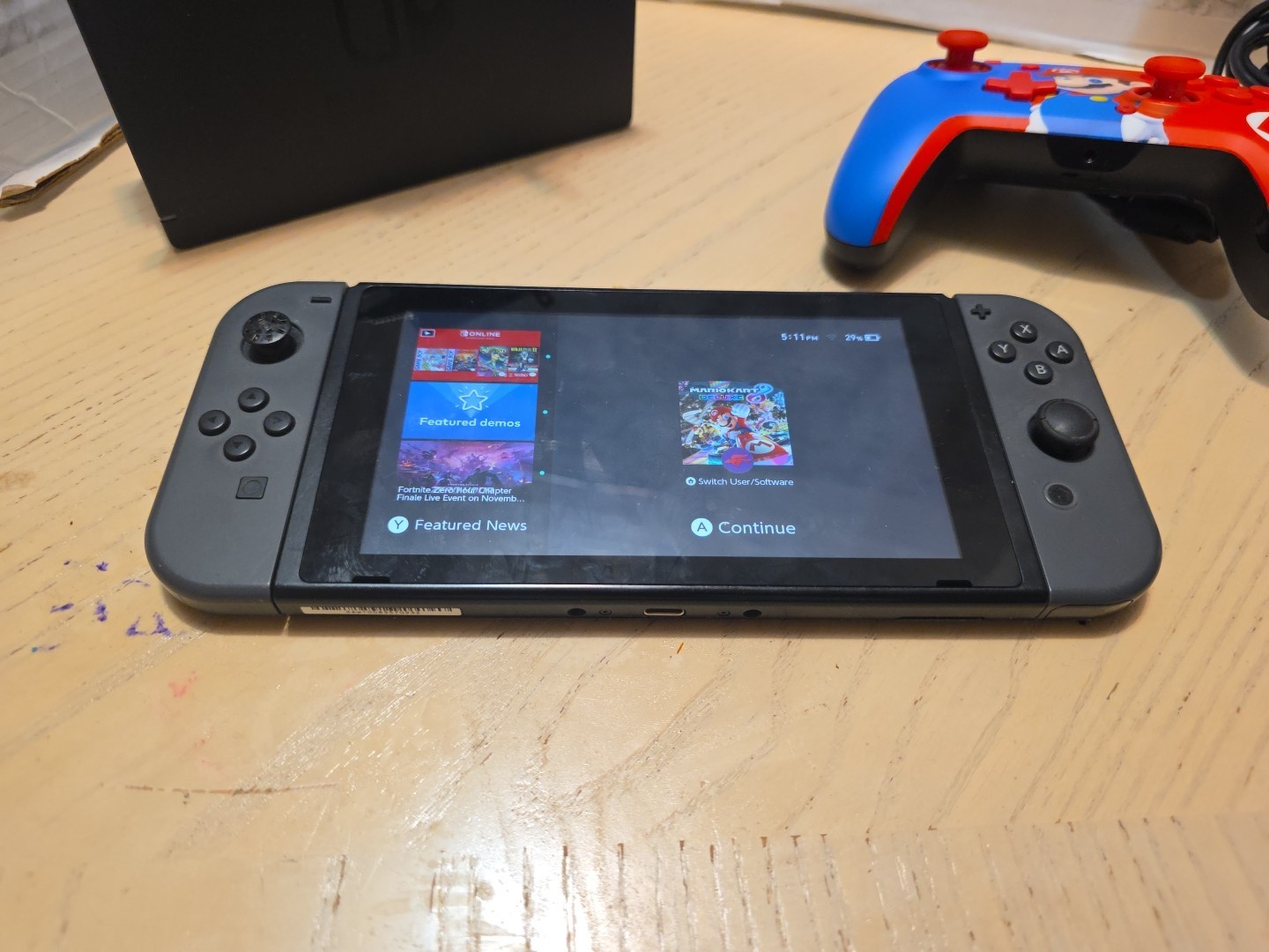 NINTENDO SWITCH HANDHELD – HAC-001, One Wireless Controller, One Wired Controlle
