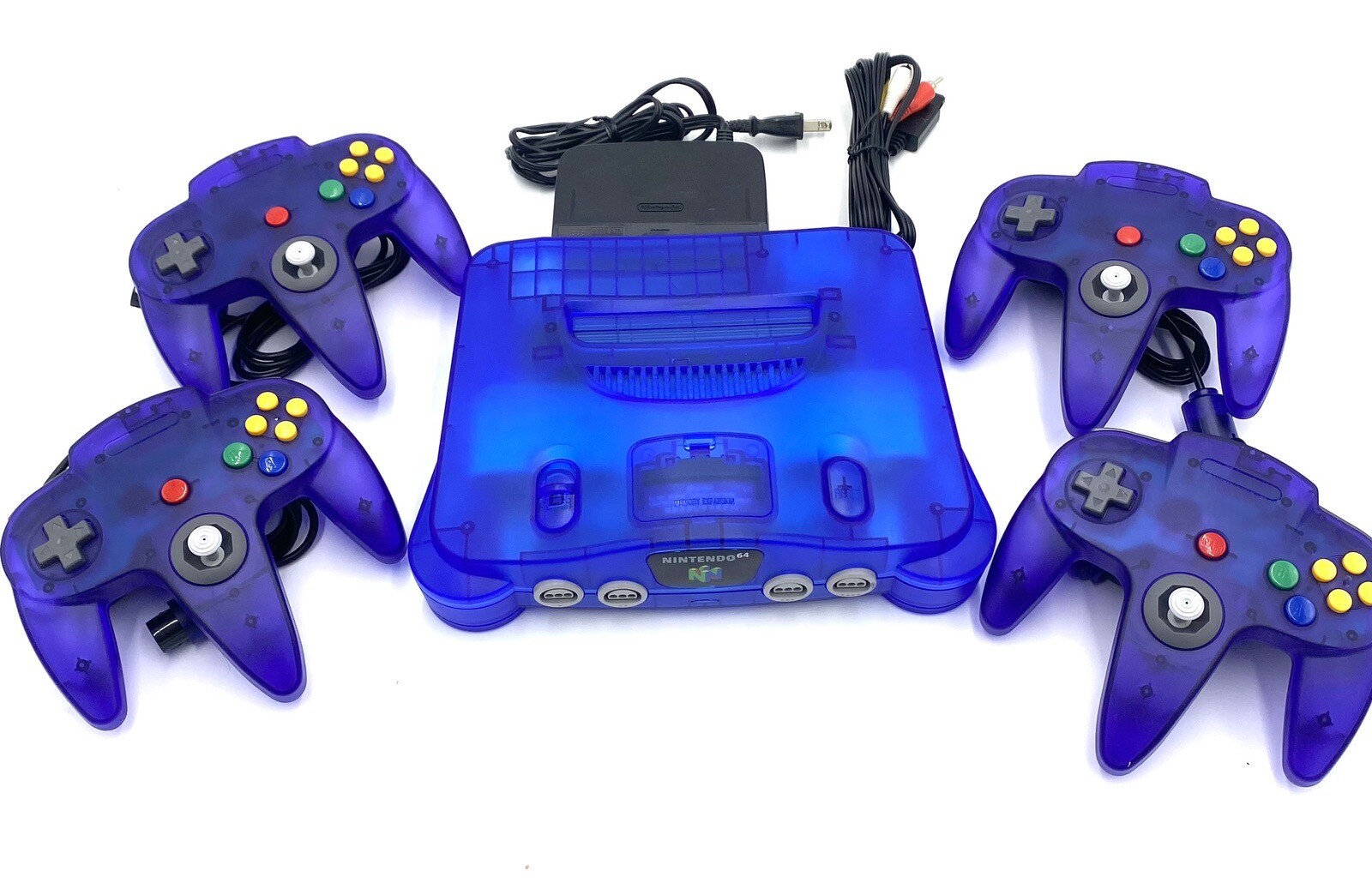 Nintendo 64 Console Various Colors Region Free + Controllers And Wires Bundle