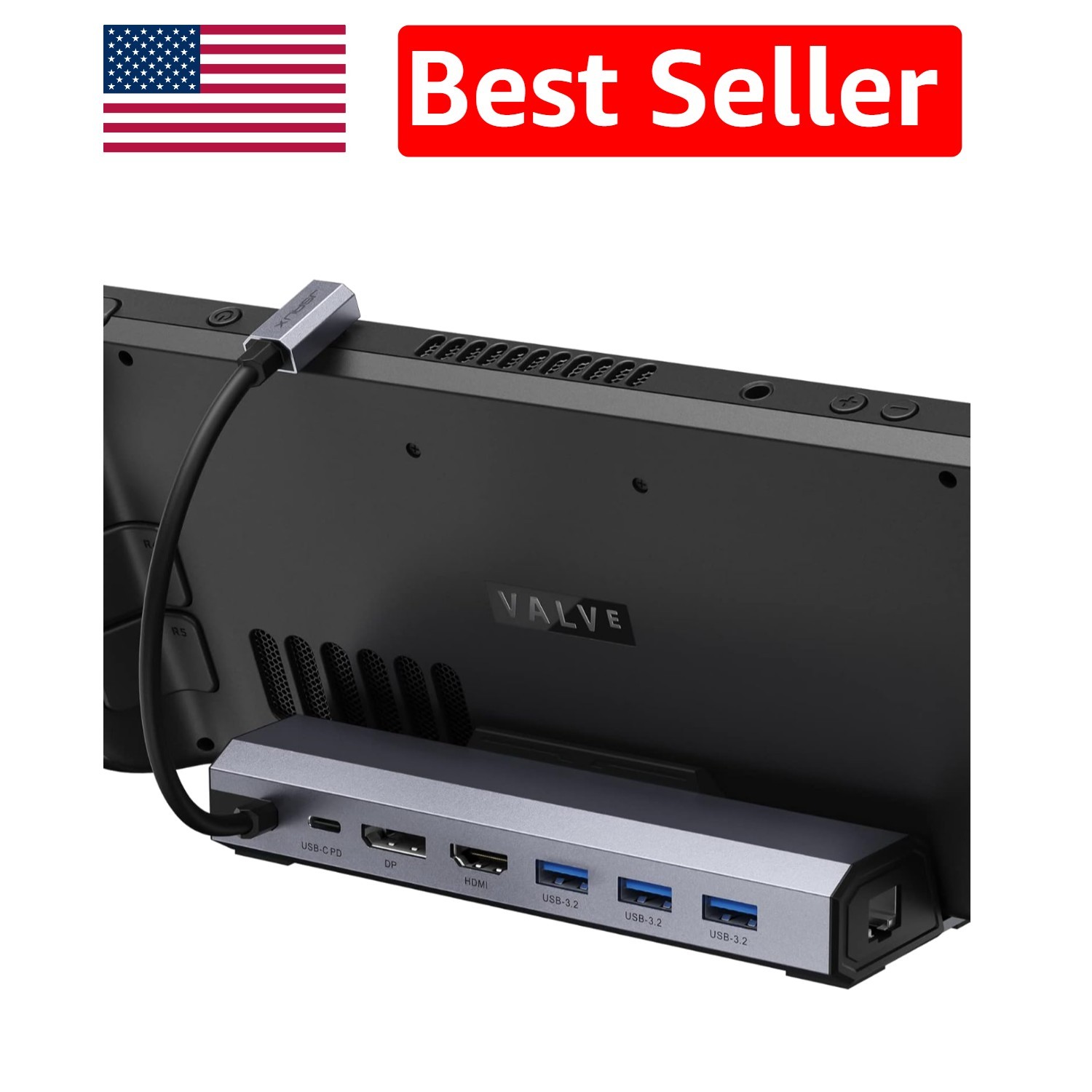 Compact USB 3.2 Dock with HDMI & DisplayPort for High-Performance Gaming
