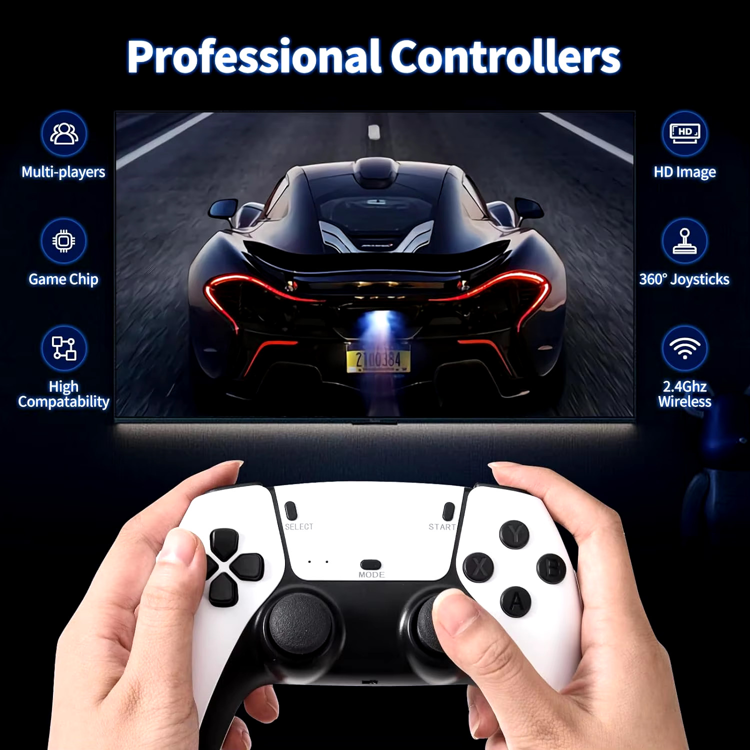 Mini TV Game Console, Wireless Controllers, Retro HD Gaming, 64G with 20000+ …