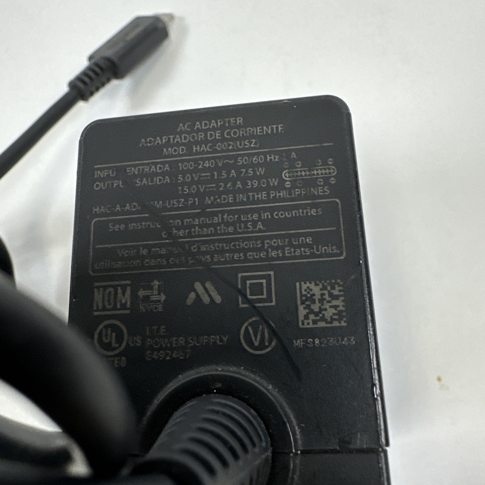 Nintendo Switch HAC-001(-01) Console Tablet Only V2 Tested OEM Charger