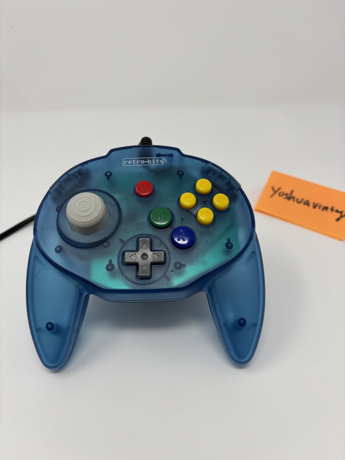 Retro-Bit Tribute 64 Controller for N64 Clear Blue Wired USB