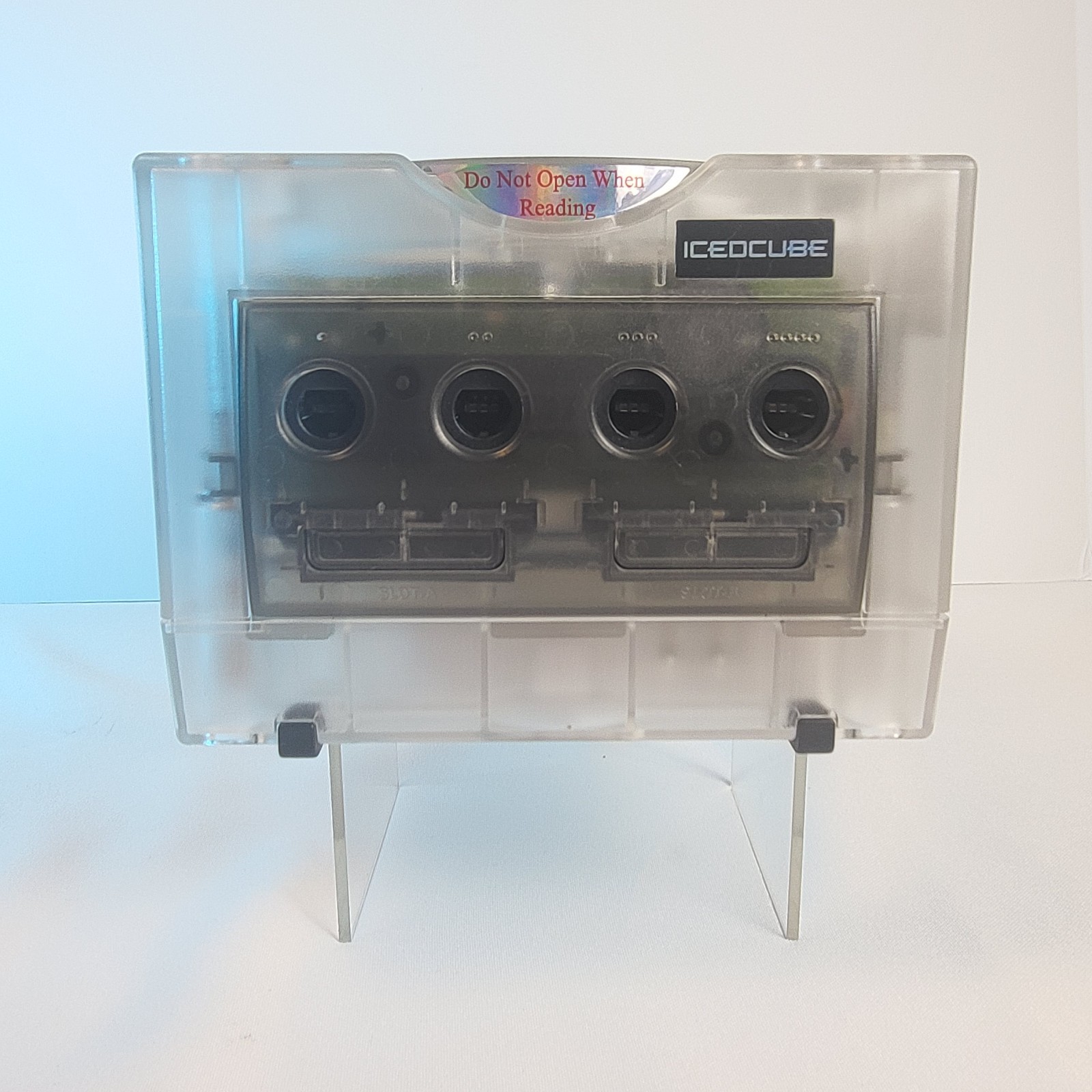 VINTAGE Nintendo ICEDCUBE GameCube Clear Laser Bear Ethernet Adapter Qoob Tested