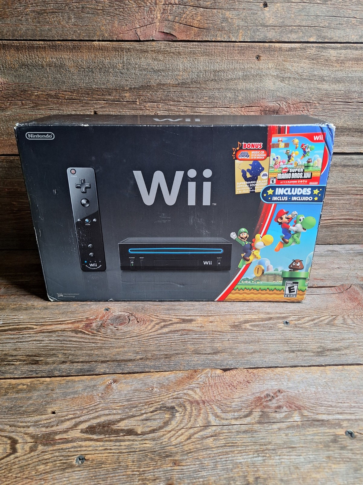 Black Nintendo Wii Console Bundle RVL-101 Holiday OST Galaxy Super Mario Bros.