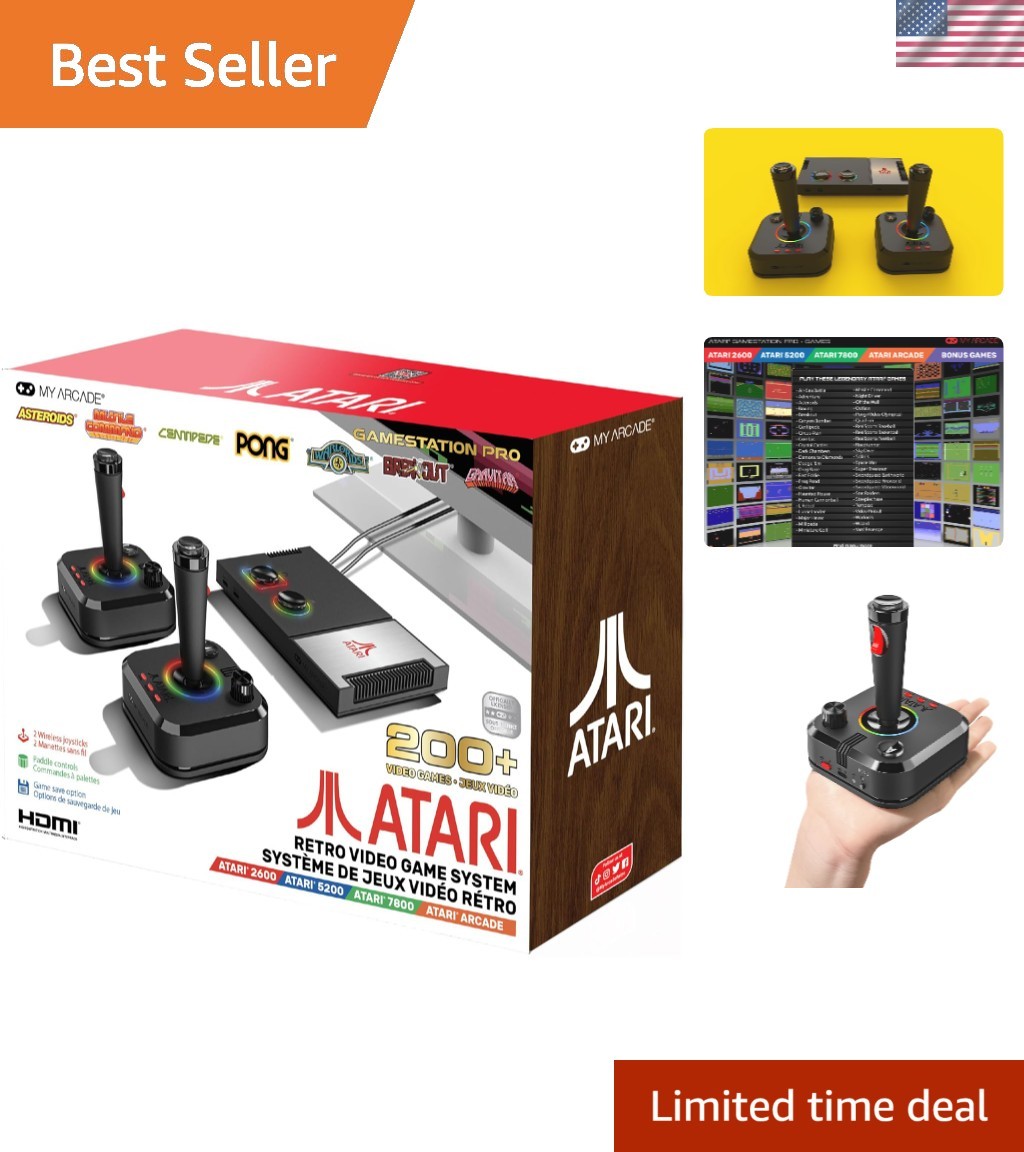 Atari Game Station Pro: Plug & Play Console with 200+ Retro Games & Accessories