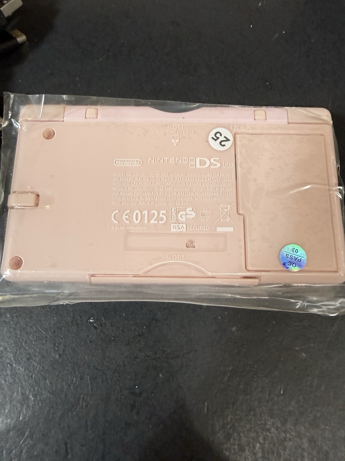 Nintendo DS Lite Pink Console DC + USB Charging Cable + Micro SD + +