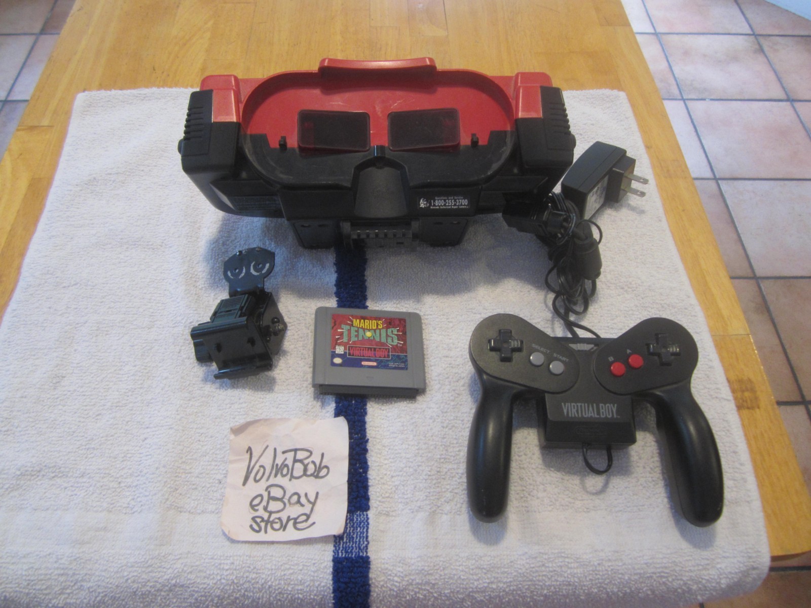 FOR PARTS Nintendo Virtual Boy Console VUE-001 W/MARIO TENNIS POWERS ON NO IMAGE