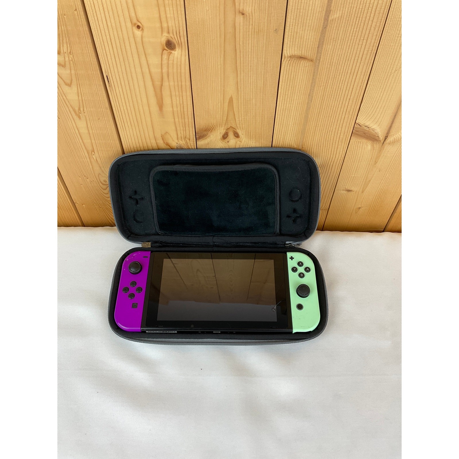 Nintendo Switch With Purple/Mint Green Joy Con Controllers, Bundle