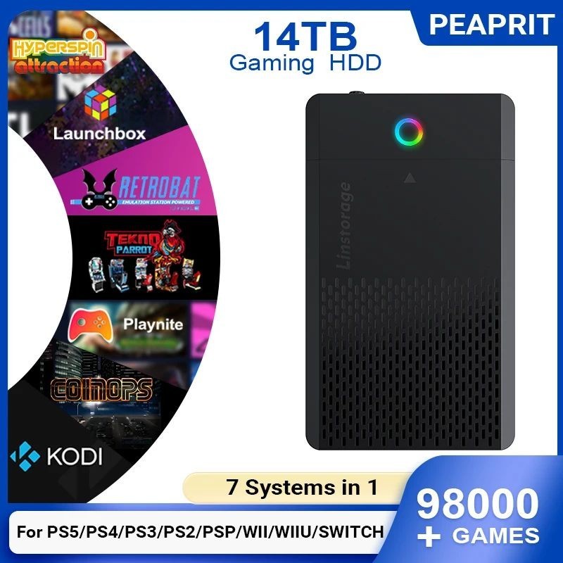 14TB Gaming HDD – 98,000+ Retro Games PS5/PS4/PS3/Switch + Emulators