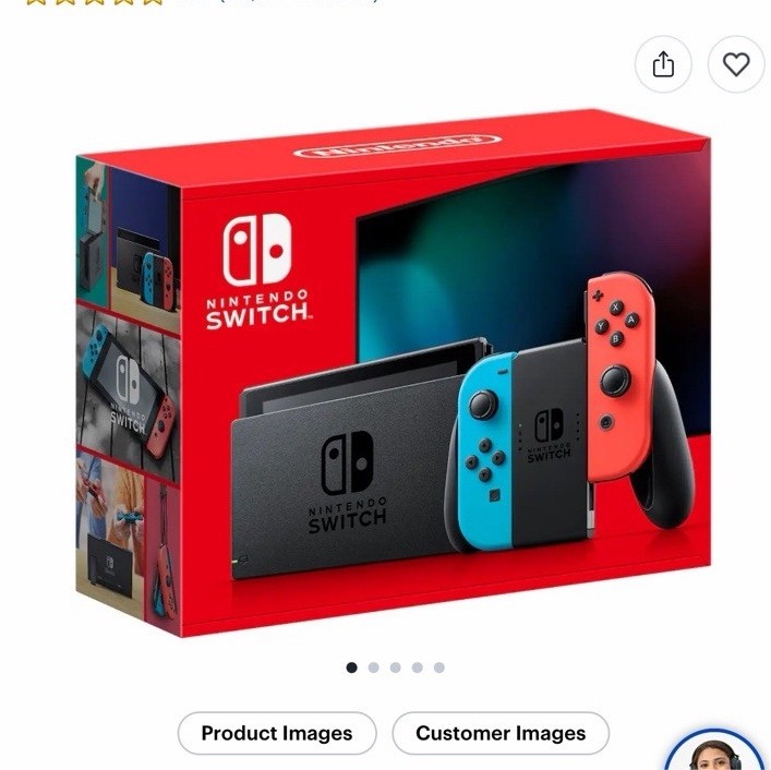 Nintendo Switch HADSKABAH with Neon Blue & Neon Red Joy-Con, Wi-Fi Capability