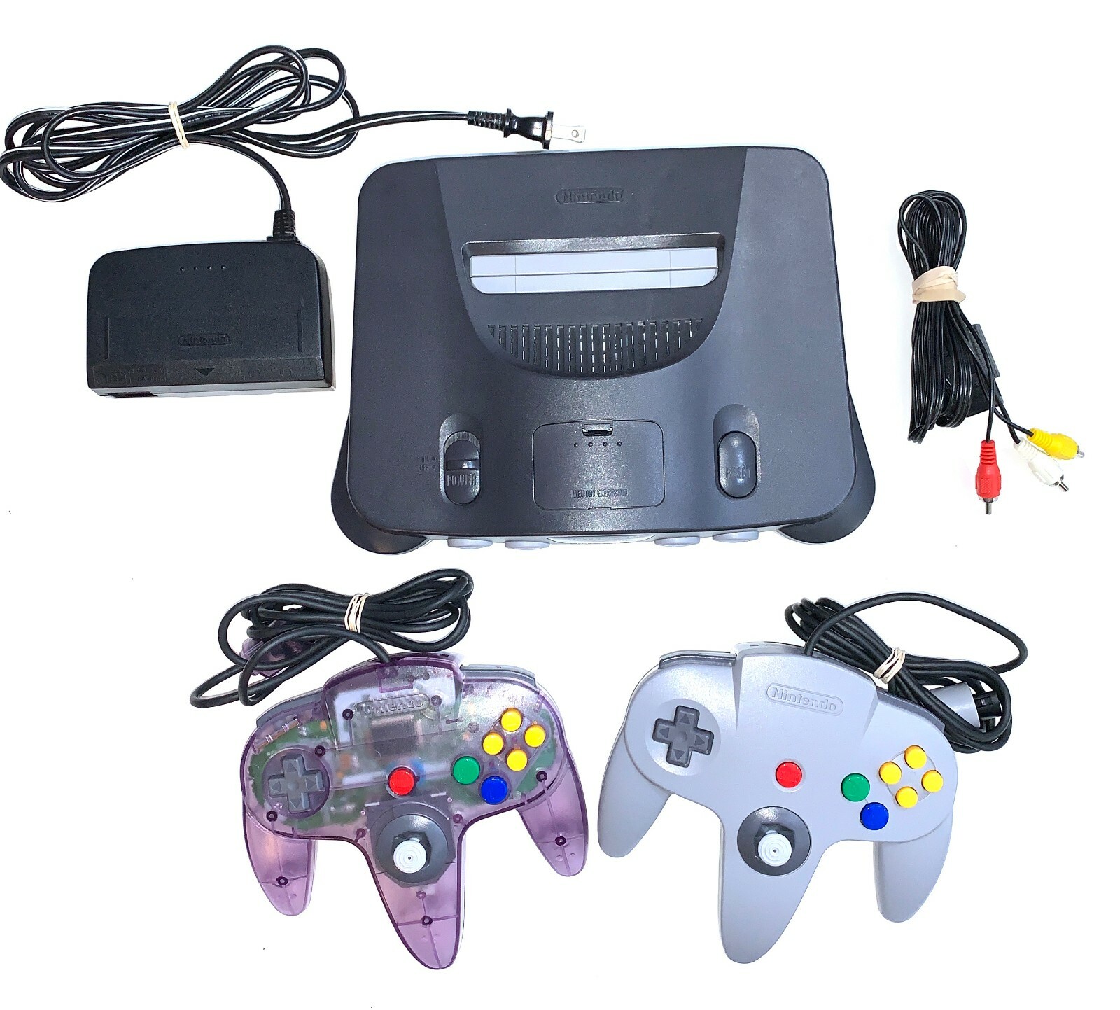 Nintendo 64 N64 Original System Console With 2 Original Controllers & Cords!