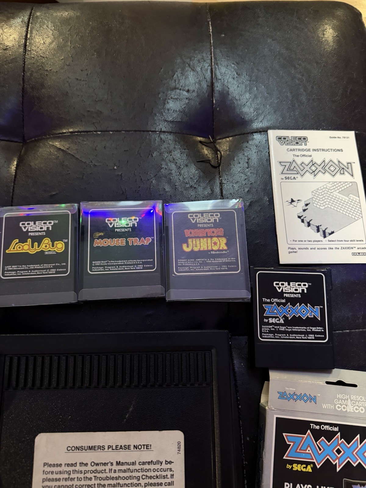 ColecoVision Console Tested Complete + Donkey Kong Zaxxon Box Manual 5 Games