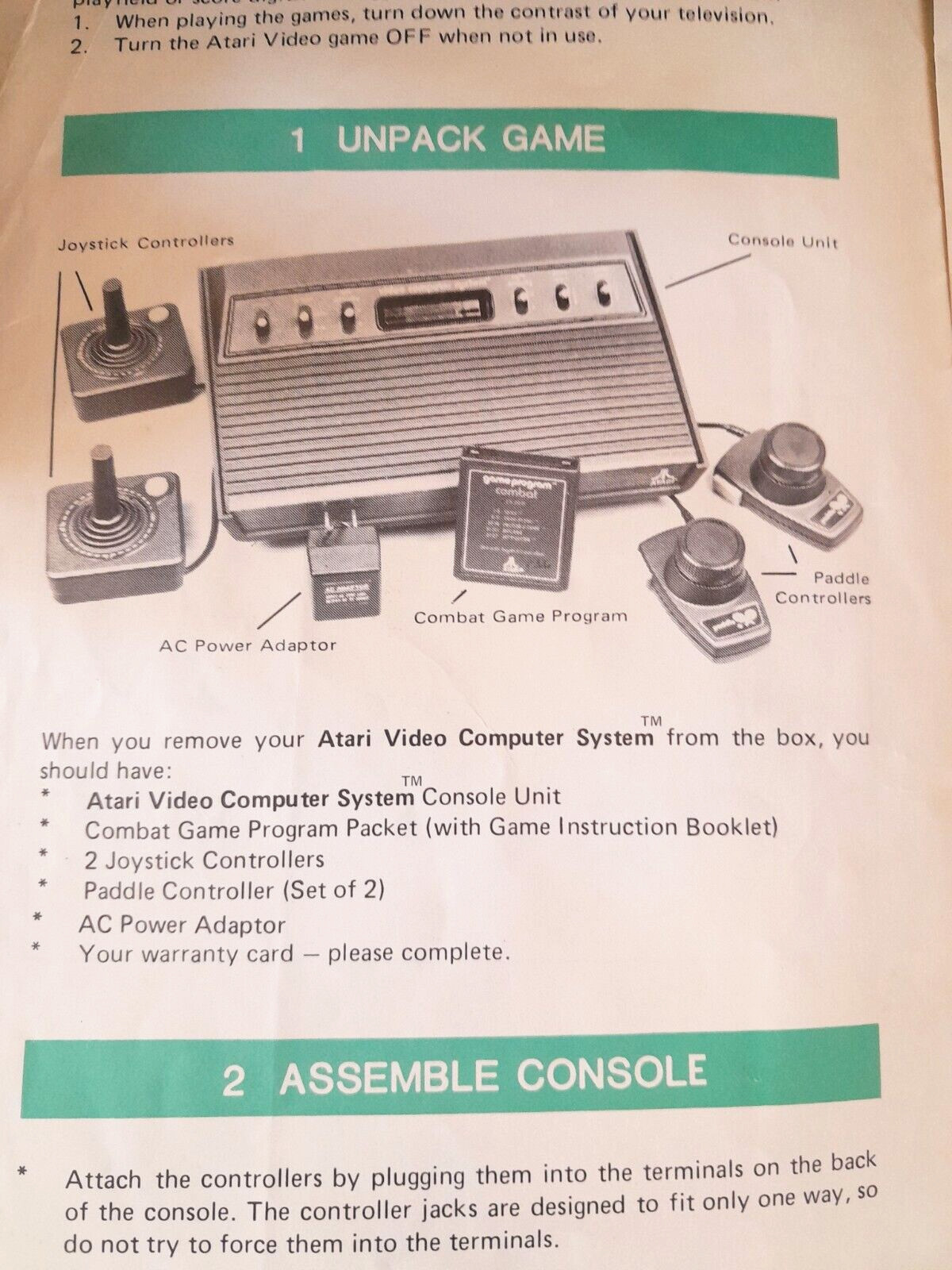 VINTAGE ATARI COMPUTER VIDEO SYSTEM MODEL CX-2600U