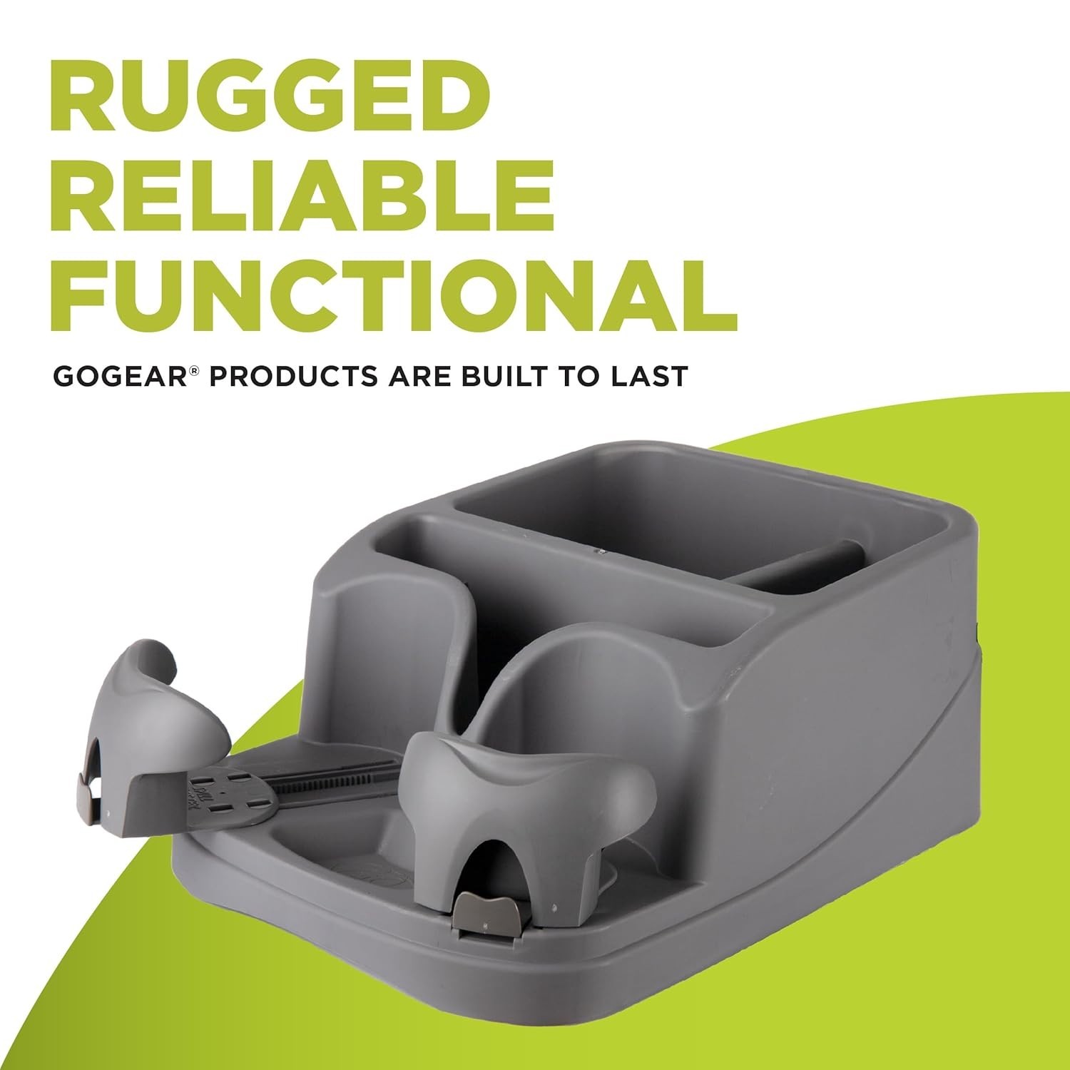 GO GEAR Charcoal Console – Versatile Car Organizer with Adjustable Drink Holders