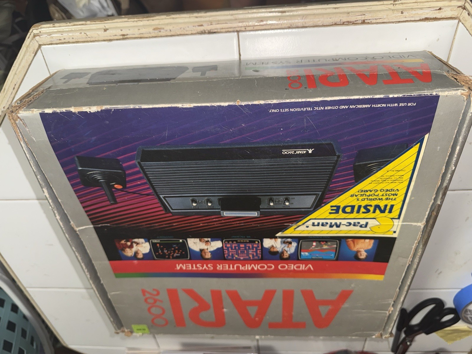 Atari 2600 Darth Vader Black Console Set Complete In Box w/ Pac Man Game Tested