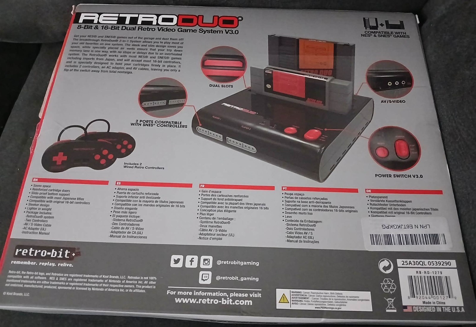 RETRO DUO CONSOLE SNES & NES DUAL 2 IN 1 SYSTEM
