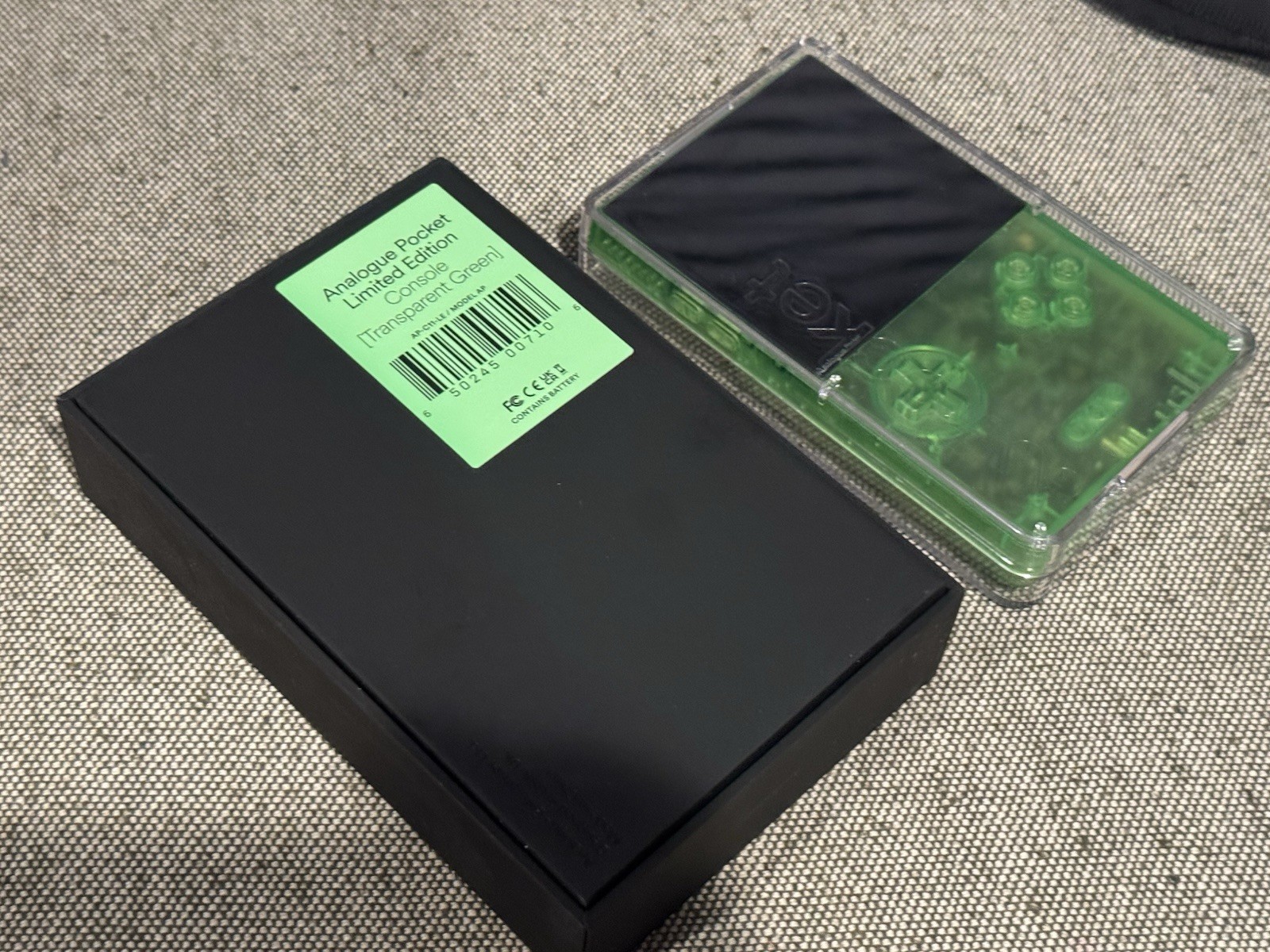 Analogue Pocket Transparent Green + Hard Shell Case in Original Boxes