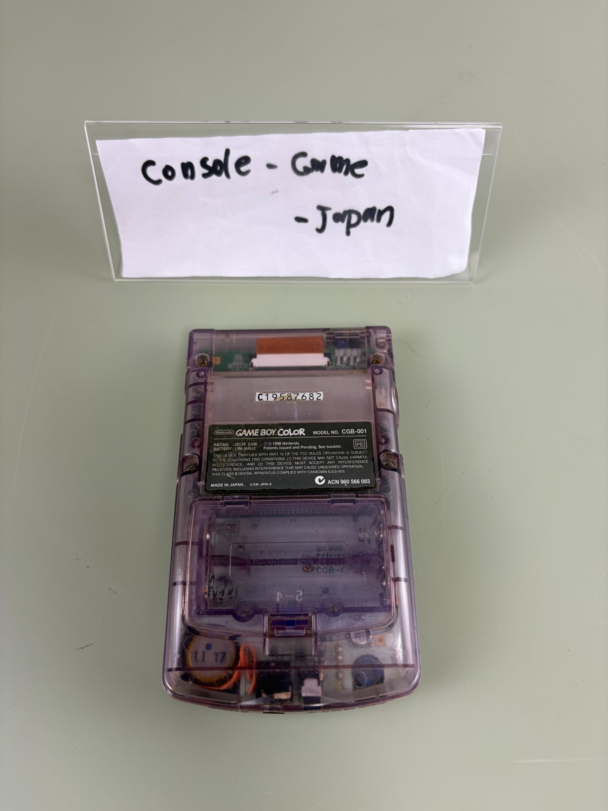 Nintendo Gameboy Color Console Clear Purple JUSCO Mario Limited Edition
