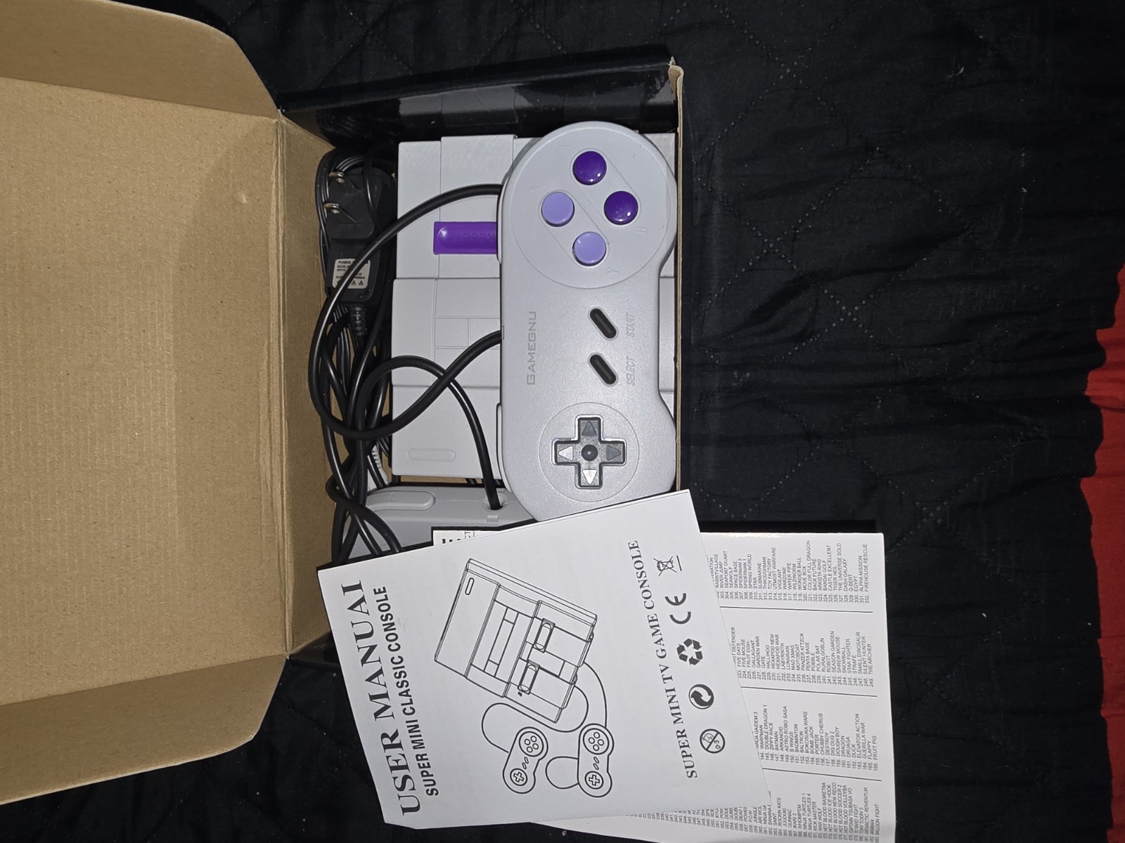 Gamegnu Super Mini Classic Console Gray Purple AV Out 660 Built-In Games