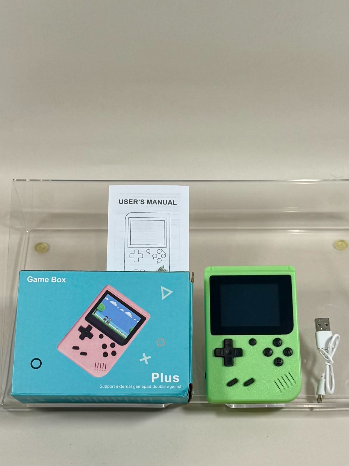 Game Box Plus Handheld Console, Retro Gaming System Preloaded Games Green Tested