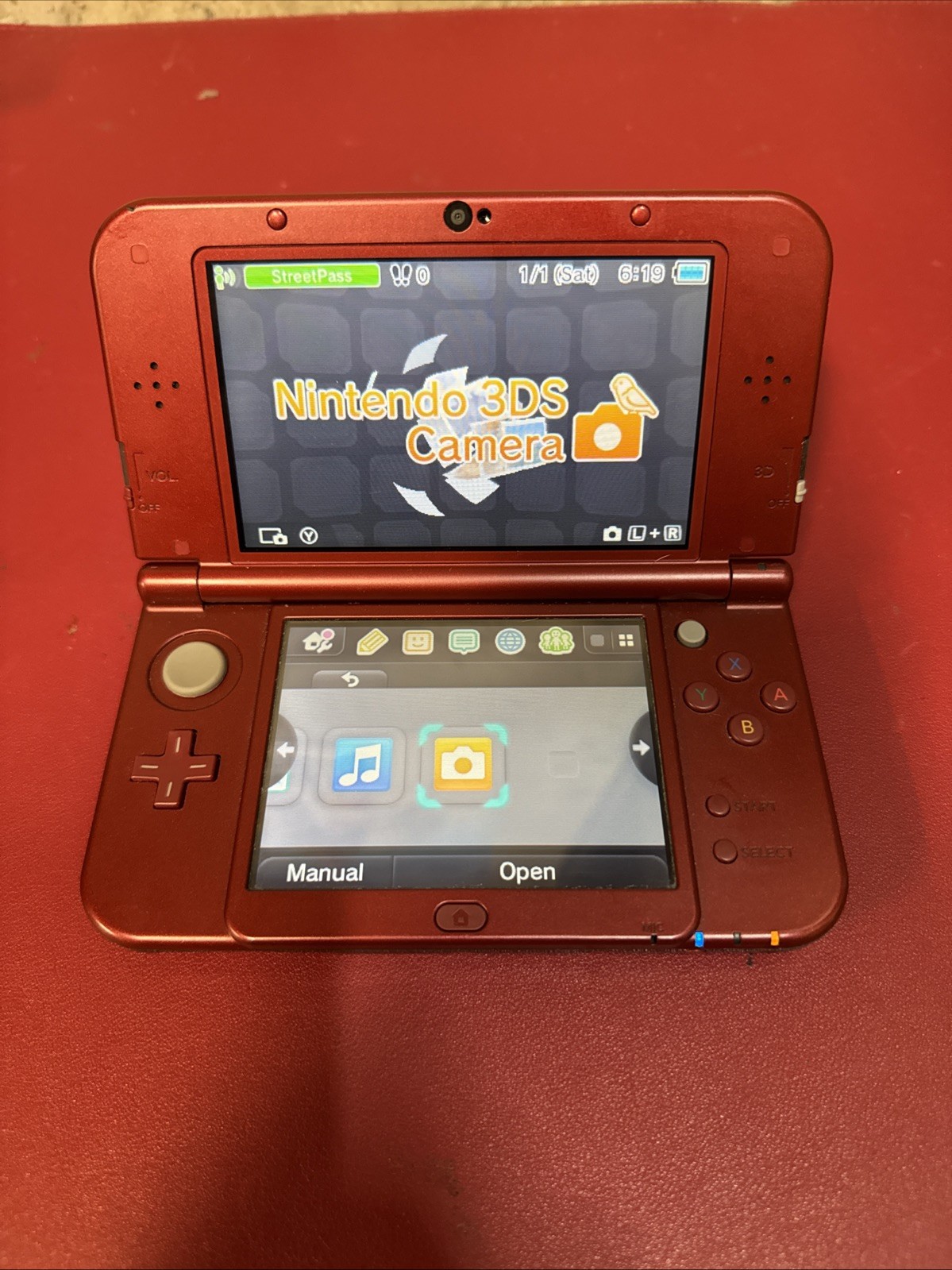 Nintendo “New” 3DS XL Metallic Gray Handheld Console System RED-001 Top IPS