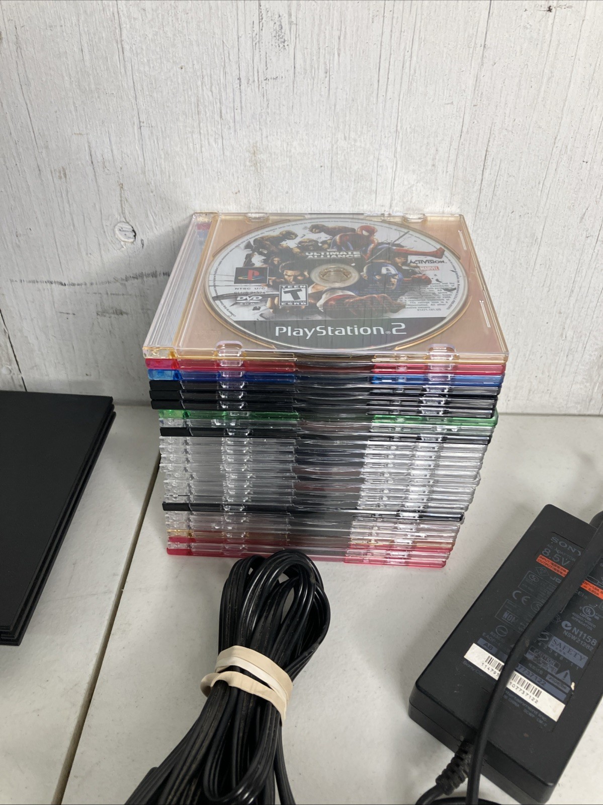 Sony PlayStation 2 PS2 Slim Console SCPH-70012 25 Games GTA 3 Marvel Alliance