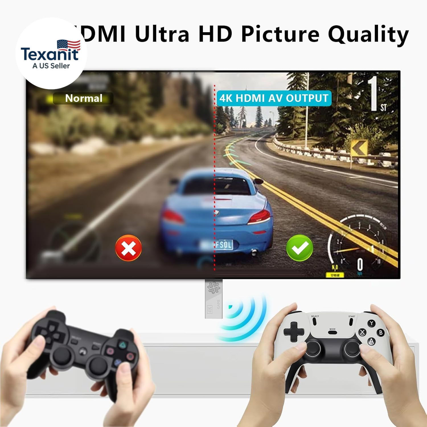 2026 Upgraded Wireless Retro Gaming Console Stick 4K HDMI, Retro Video Game Cons