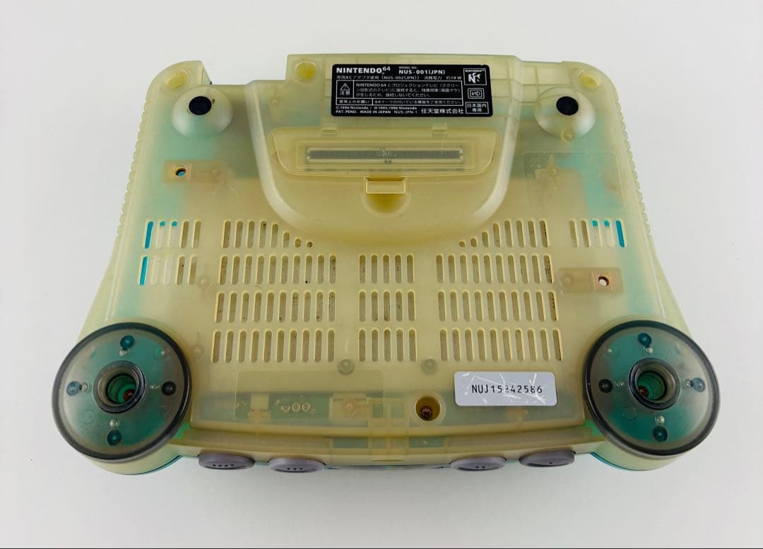 Nintendo 64 Clear Blue Console Set Tested Controller AV Power Adapter JP