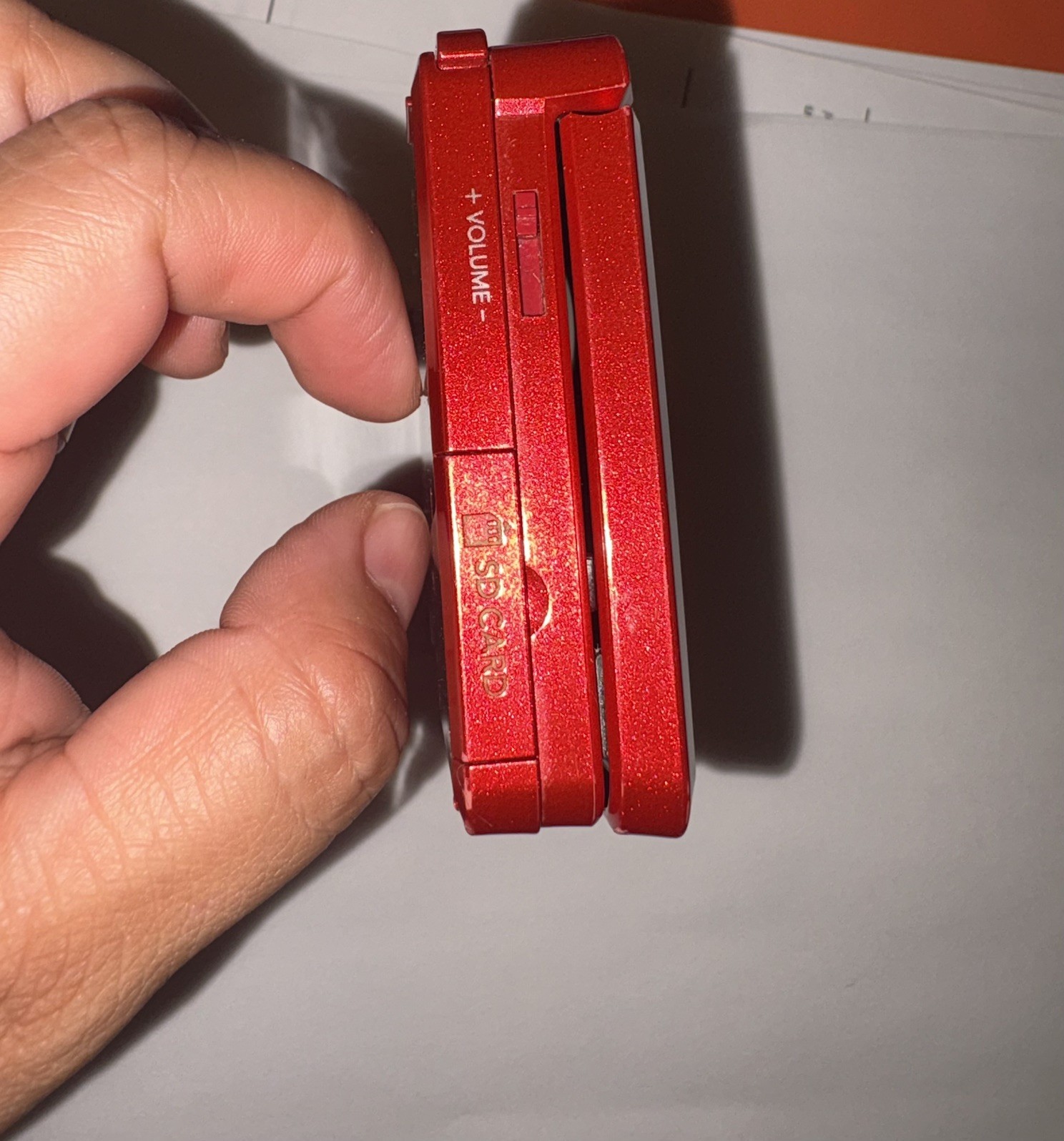 Nintendo 3DS Red Console (ONLY) W/ charger & 32GB SD CARD, No Stylus, Tested.