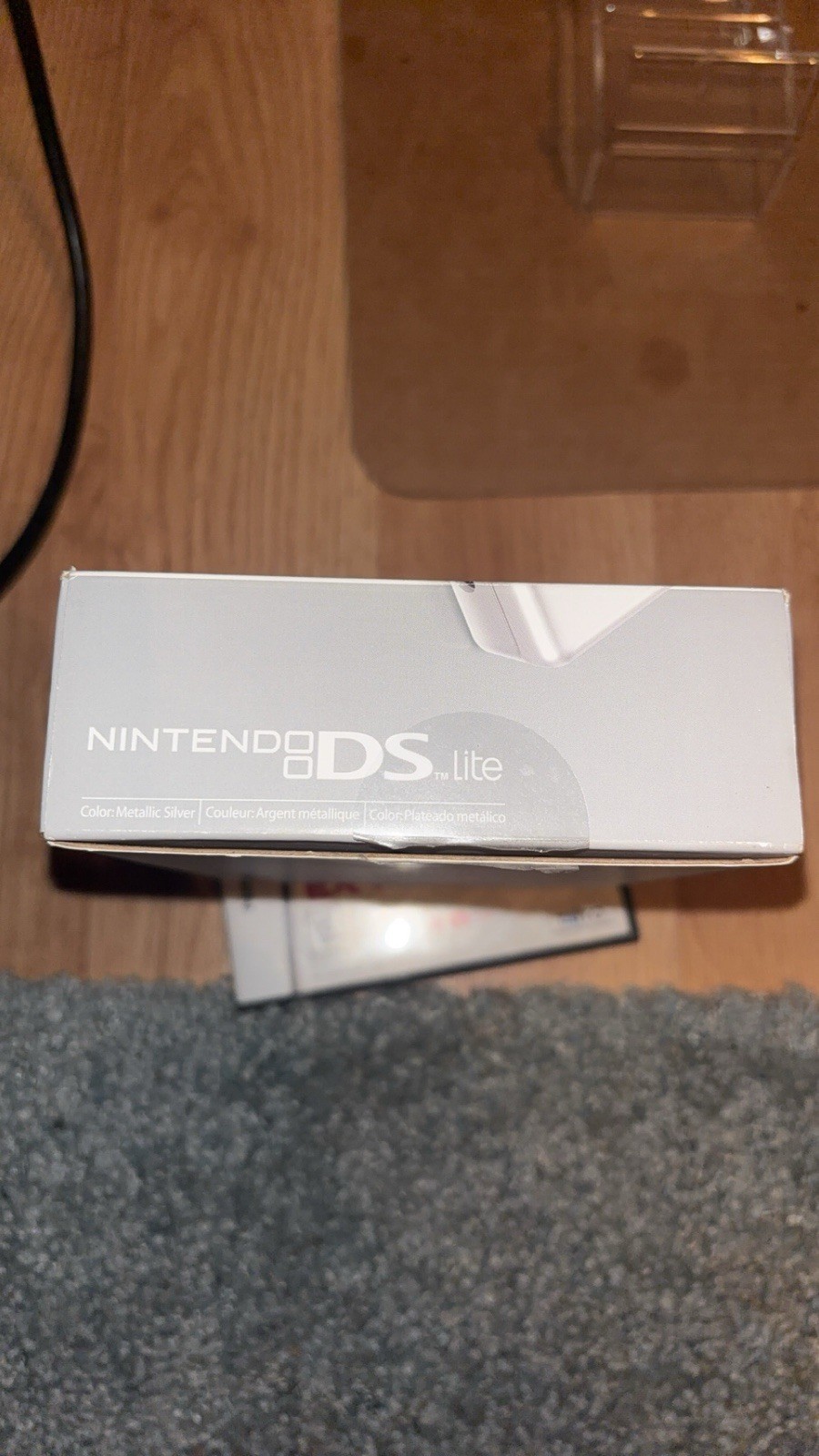 Nintendo DS Lite Launch Edition Silver Handheld System Open Box Mint Console CIB