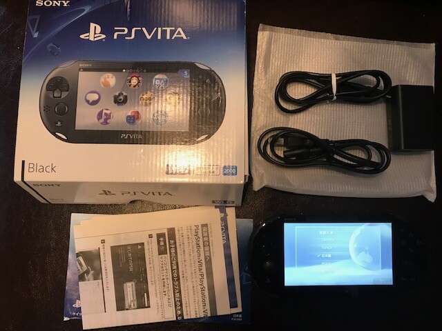 Playstation PS vita PCH2000ZA11 black console only From japan W/box charger VG