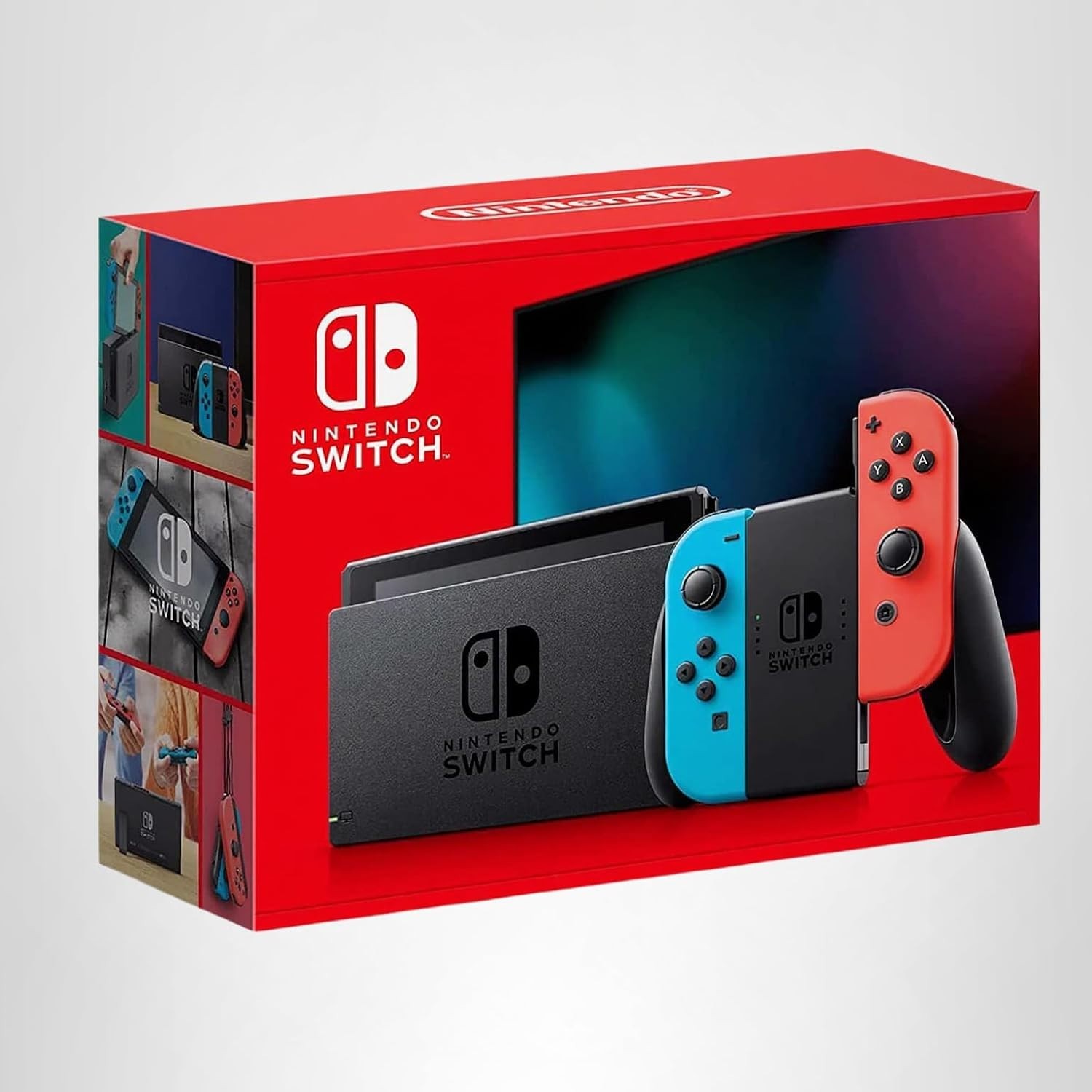Nintendo Switch with Neon Blue and Neon Red Joy-Con – Handheld Gaming Console