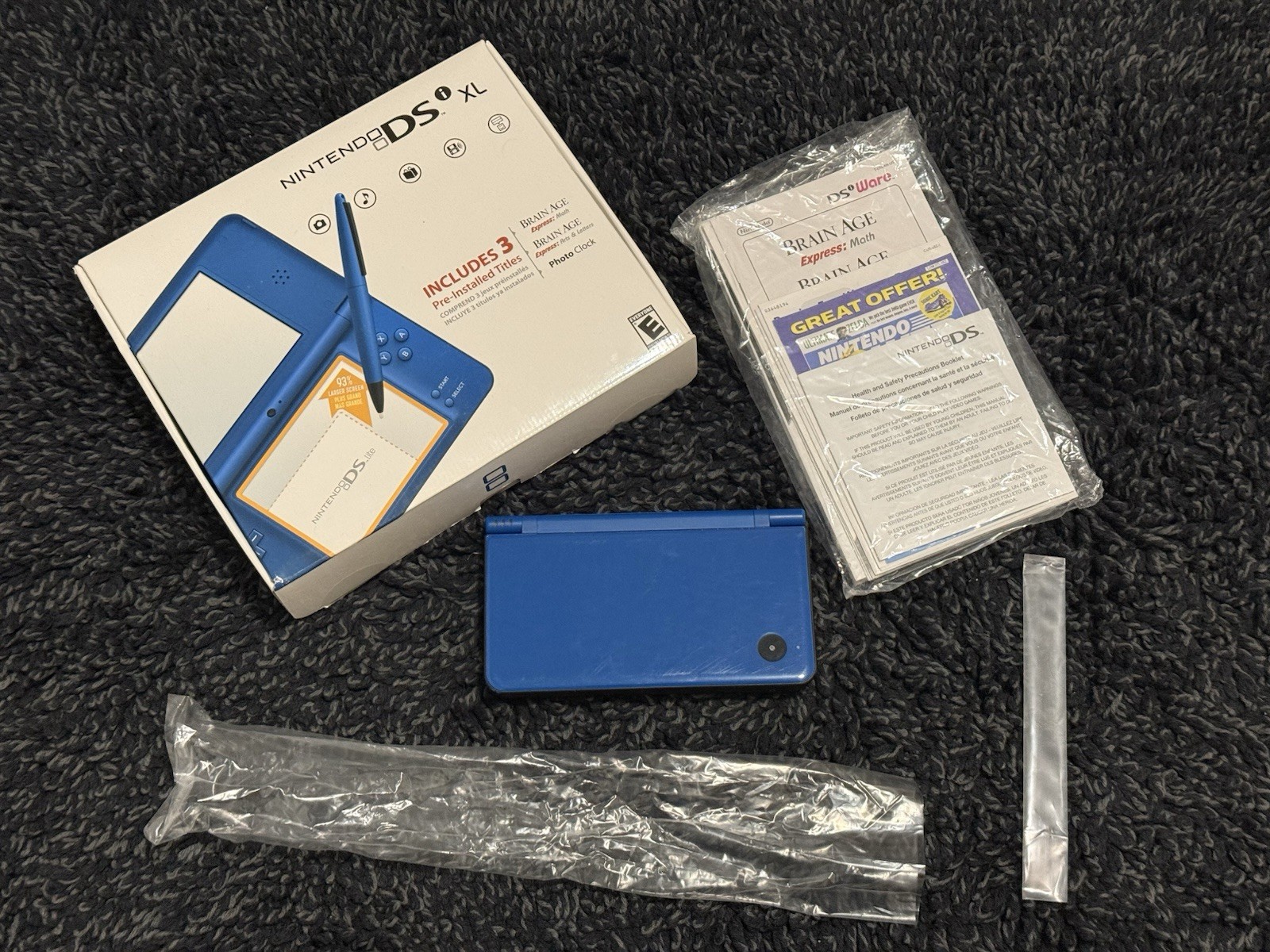 Nintendo DSi XL Midnight Blue with Box and Inserts – Includes Charger