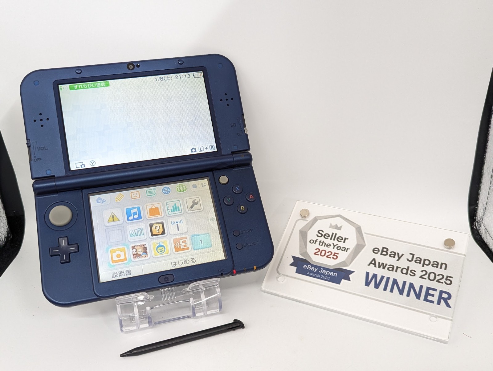 B1465 Nintendo new 3DS LL XL console Metallic Blue Japan w/pen x