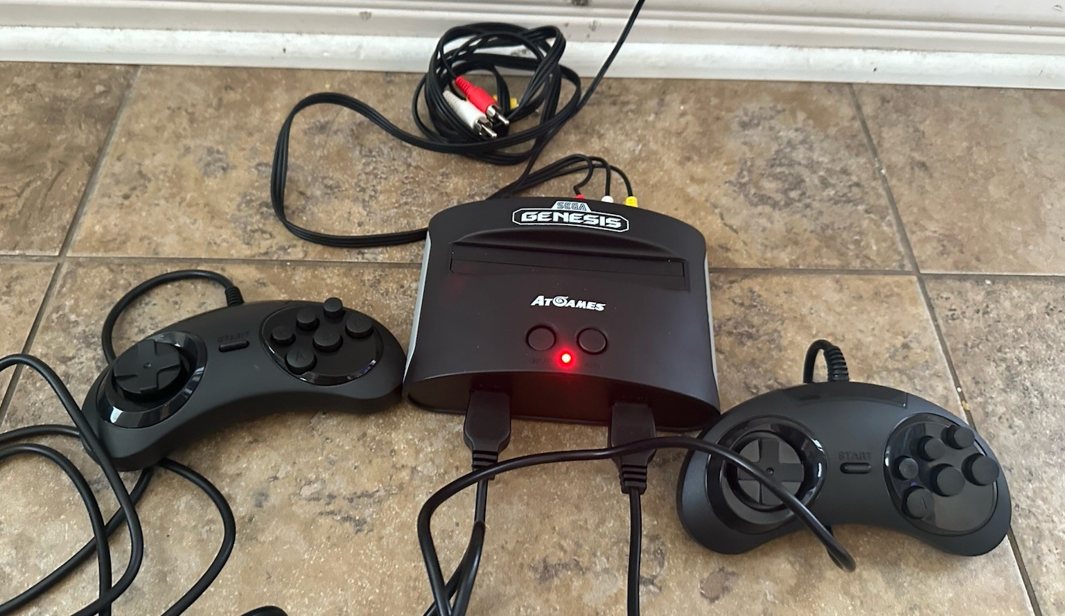 Sega Genesis Classic Game Console AtGames Black 2 Controllers AC Adapter