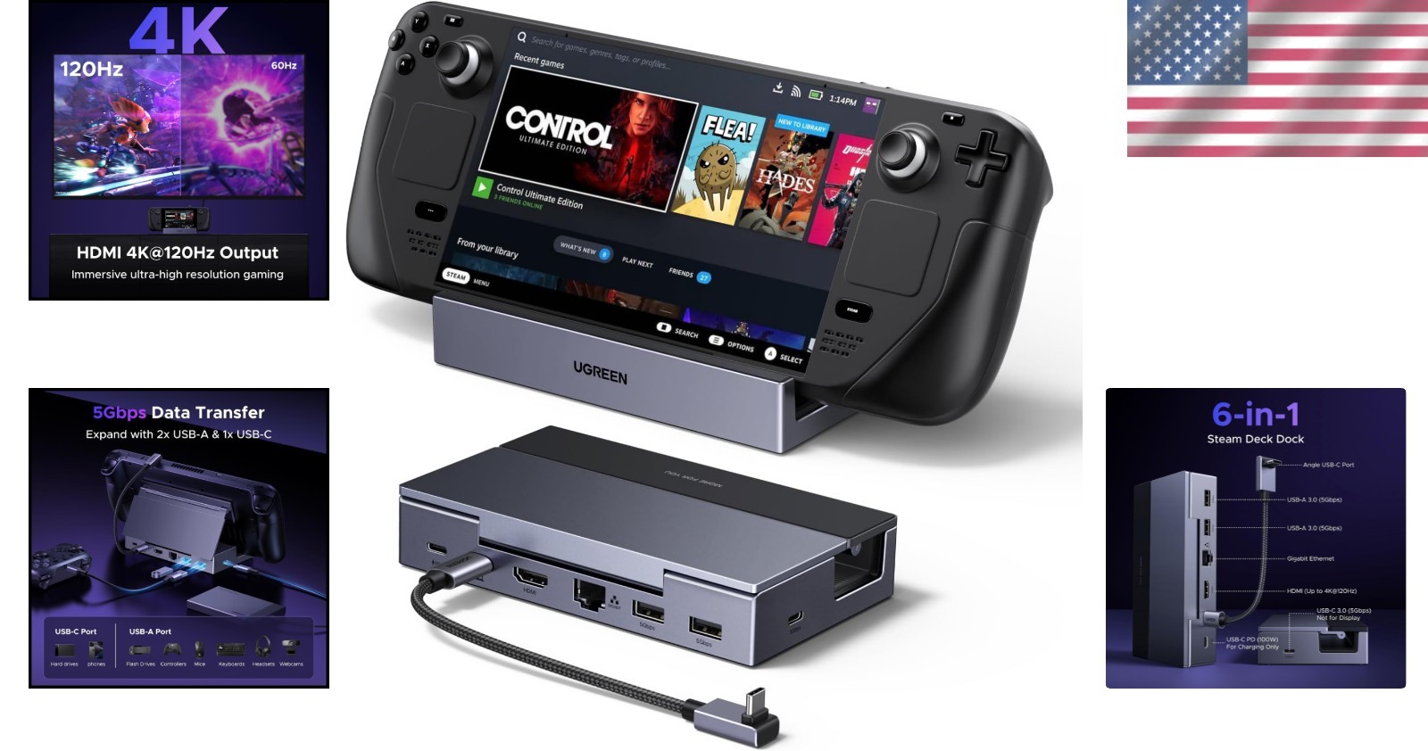 Ultimate Steam Deck Dock with Fast Charging and Extensive Peripheral Support