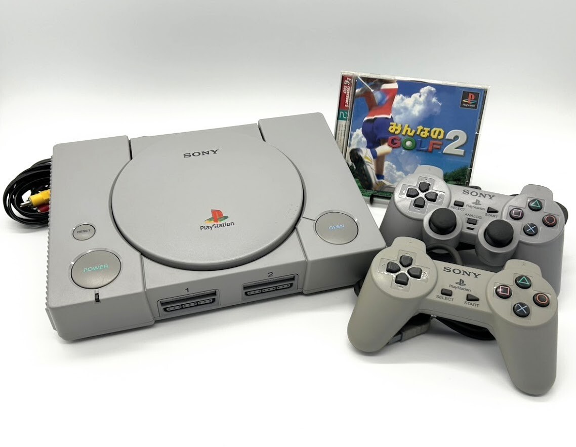 SONY Playstation1 PS1 Console SCPH-7000 2xController Game Tested NTSC-J #328